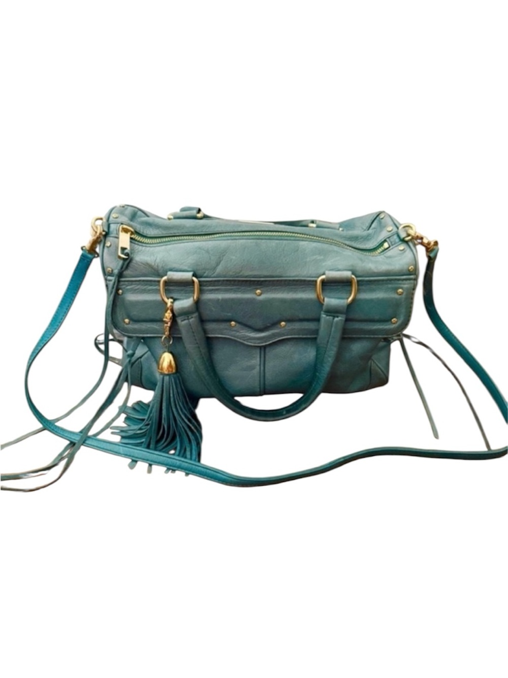 REBECCA MINKOFF Morning After Leather Tassel Satchel Handbag